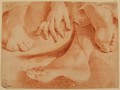 Gandolfi Ubaldo-Studio di mano e di tre piedi (recto) - Schizzo di mano (verso)